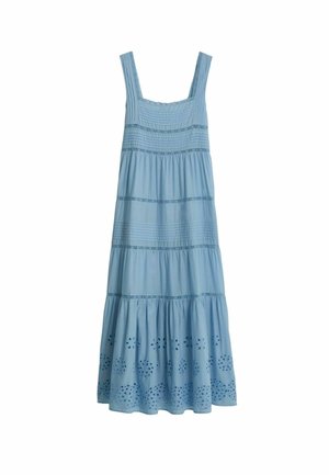 BHOEM, SQUARE NECK EMBROIDERED MAXI DRESS - Maxi šaty - blue