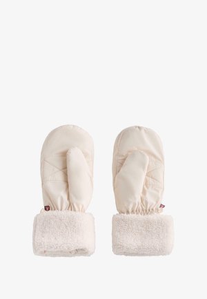 Bežice s kapicama s naboranim dizajnom i pahuljastim krem rukavima. Izrađene su od mekog materijala, s odvojenim dijelom za palac i elastičnim zapešćem.