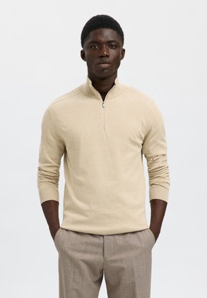 Selected, SLHBERG HALF ZIP - Maglione - oatmeal