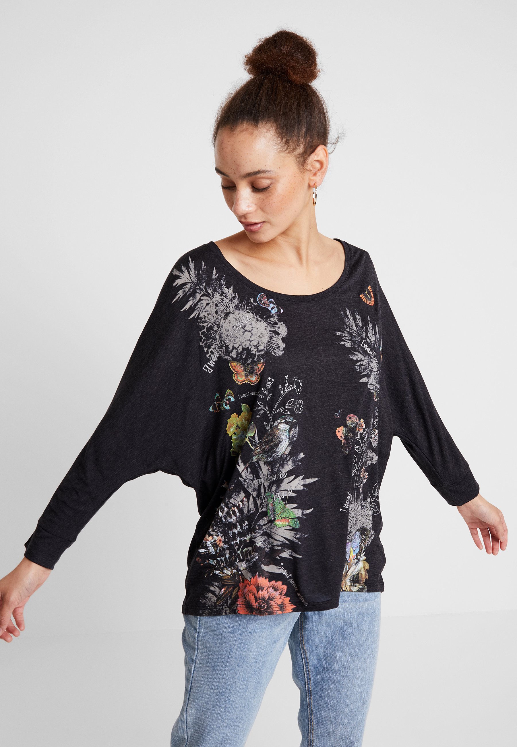 Desigual KEILA Topper langermet gris vigore oscuro Kjøp Desigual Langermede T skjorter til Dame på nett