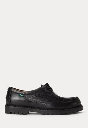 Polo Ralph Lauren JETT TUMBLED LEATHER MOC-TOE SHOE - Stringate sportive - black