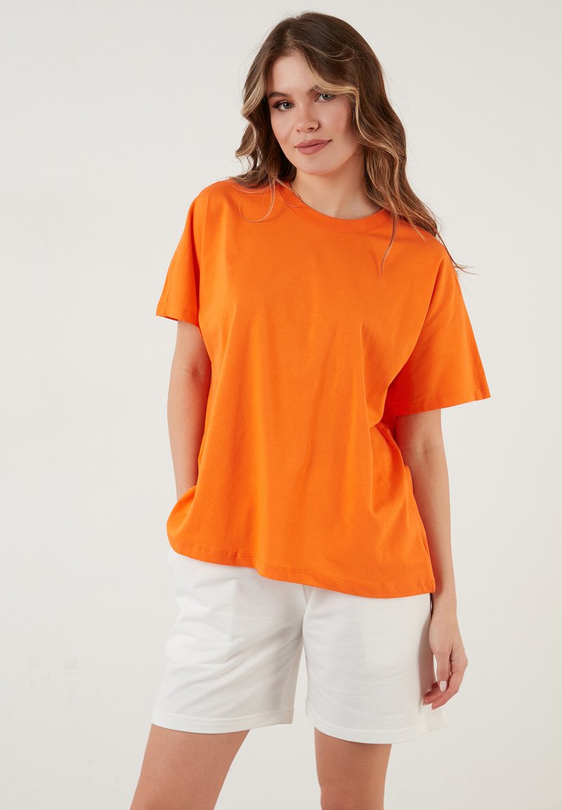 LELA CREW NECK  - Jednoduché tričko - orange color