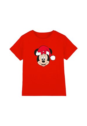 MINNIE MOUSE SANTA HAT - Print T-shirt - red