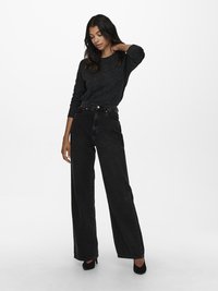 ONLY ONLRICA LIFE NOOS - Strikkegenser - black melange