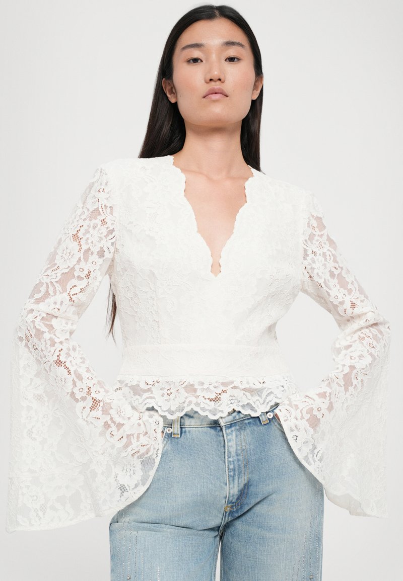 Blouse The Kooples Rose Nude Et Dentelles Blanches - Taille XS 34/36 Occasion Très Bon état