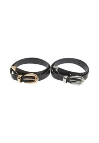 CHUNKY BUCKLE LOOP 2-PACK - Diržas - black gold black silver
