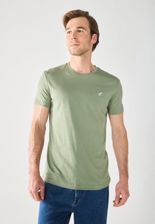 BASIC SLIM EMBROIDERY T SHIRT - Basic T-shirt - sea spray