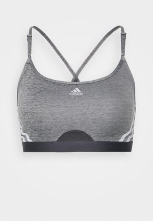 adidas Performance AEROREACT TRAINING - Light support sports bra - dark grey heather