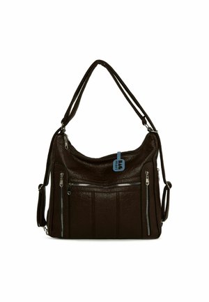 SLOUCHY SHOULDER WITH SEVEN ZIPPERED COMPARTMENTS - Kabelka - brown