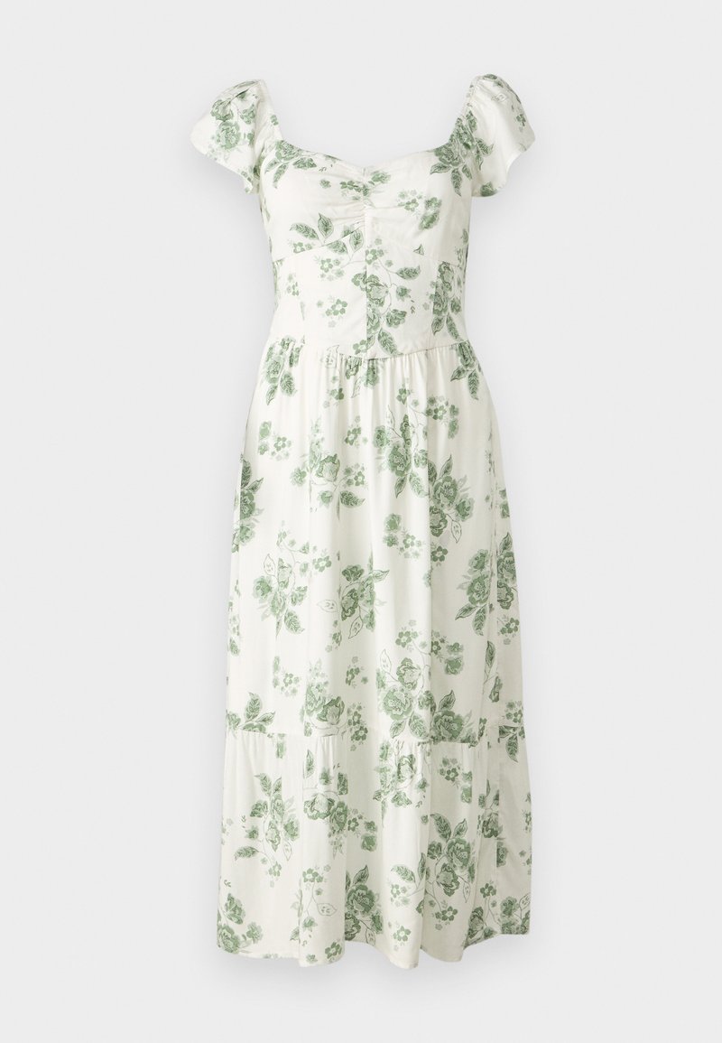 hollister green floral dress Women's Lace Detail Slip Mini Dress in Green Floral Size XL from Hollister