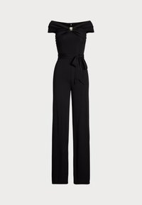BELTED JERSEY OFF THE SHOULDER JUMPSUIT - Jumpsuit - black