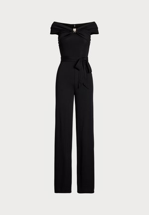 Lauren Ralph Lauren BELTED JERSEY OFF THE SHOULDER JUMPSUIT - Kezeslábas - black
