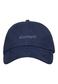 Casquette de baseball en coton bleu marine avec une visière incurvée et un logo "element" brodé sur le devant. Elle comporte des trous de ventilation sur le dessus.