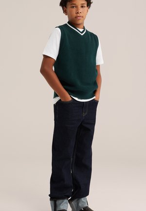 WE Fashion, T-Shirt basic - dark green