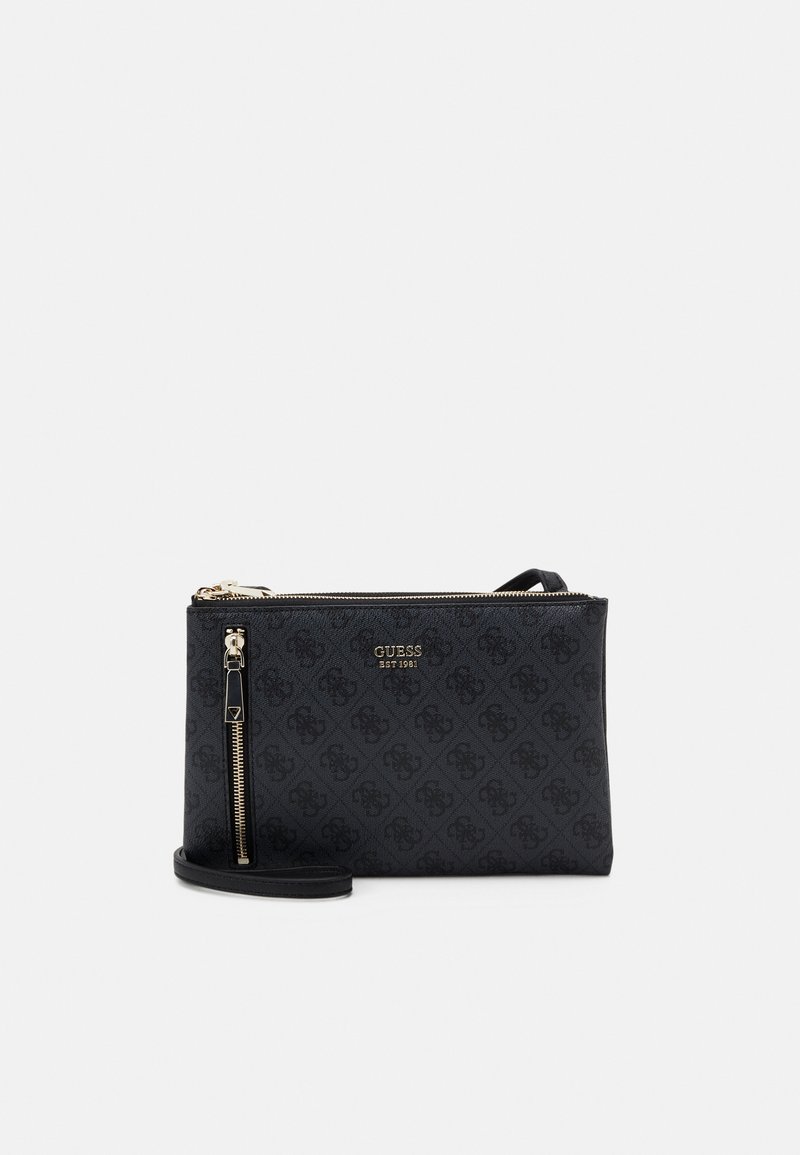 Guess NAYA DOUBLE ZIP CROSSBODY Across body bag coal/black Zalando.ie