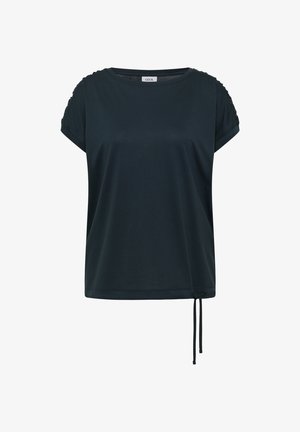Cecil, SHORT-SLEEVE SHIRT WITH BOAT NECK AND RUCHING - T-shirt basique - deep petrol blue