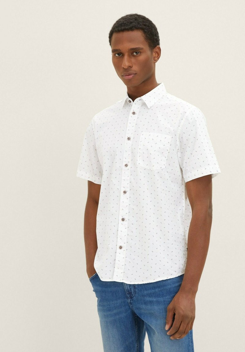 TOM TAILOR Hemd - off white green minimal design