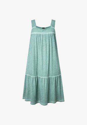 Ulla Popken, COLD DYED A-LINIE ÄRMELLOS - Robe en jersey - light moss green