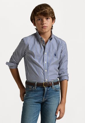 STRIPED COTTON POPLIN SHIRT - Majica - navy/white