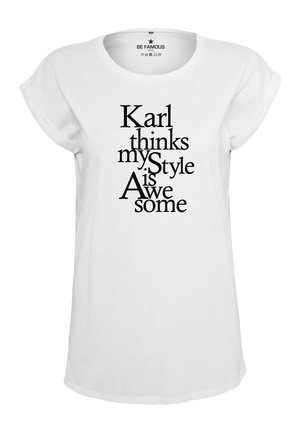 CLASSIC ROLL UP  AWESOME - Print T-shirt - white