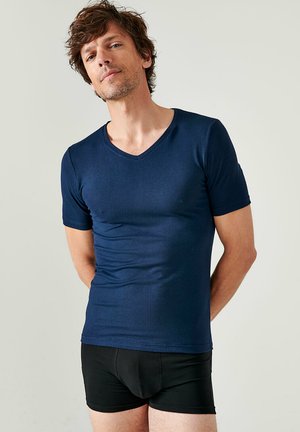 SENSITIVE COL V - Unterhemd/-shirt - marine foncé