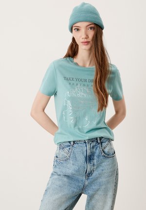 STATEMENT - T-shirt z nadrukiem - petrol placed prin