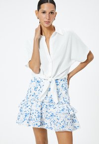 Koton VOLUMINOUS CUTWORK FLORAL - A-lijn rok - blue
