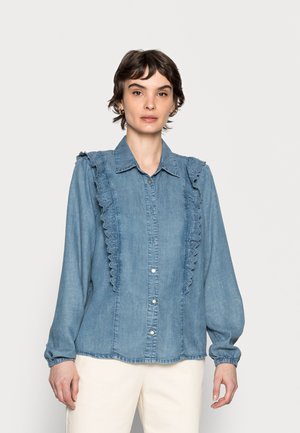 MANNY - Button-down blouse - soft blue denim