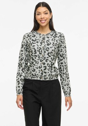 STRICK MAYAS JACQUARD - Gilet - light grey melange