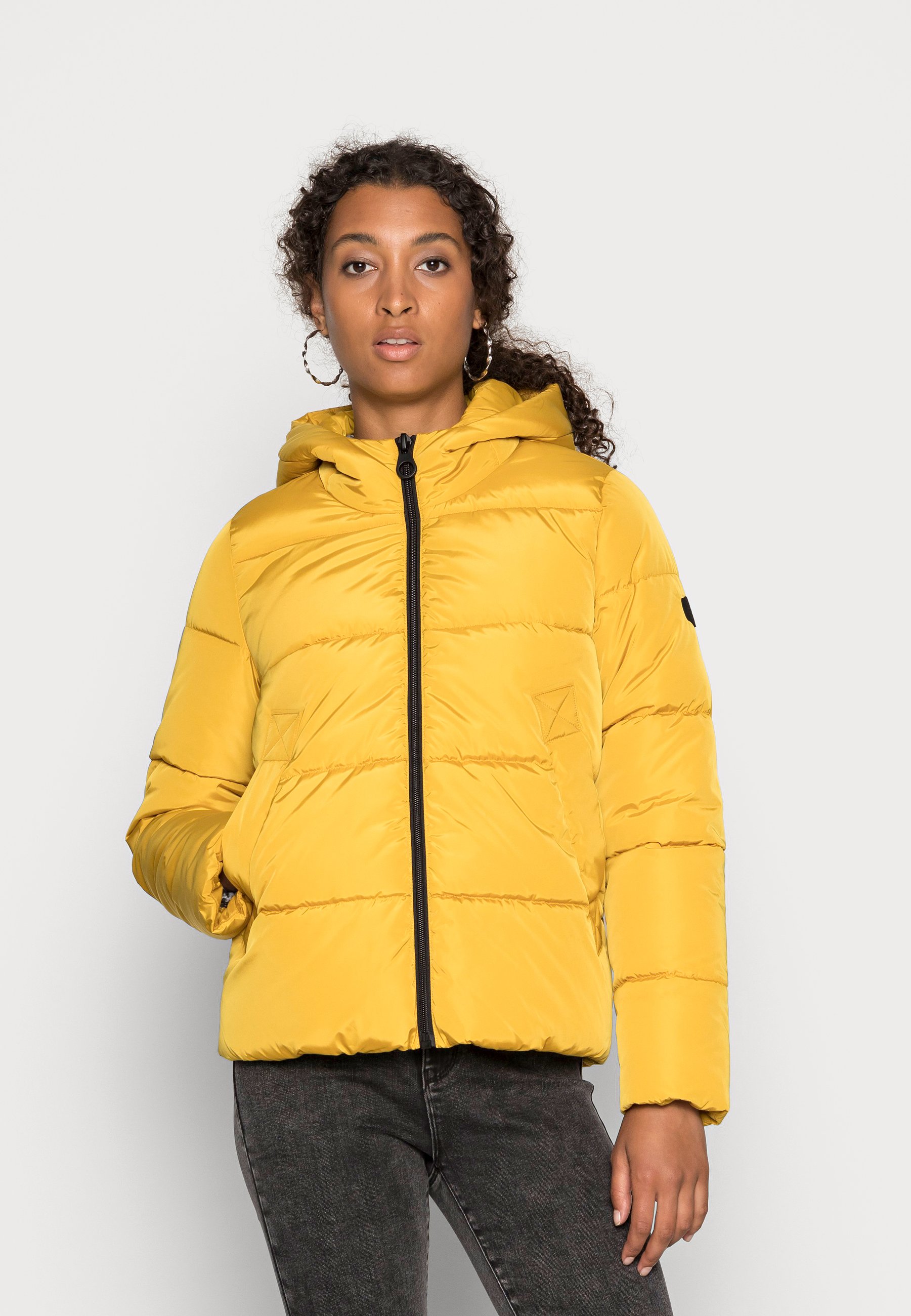 mustard yellow winter jacket