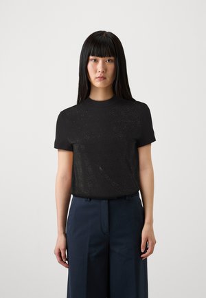 Guess MOCK NECK ALL OVER 4G  - Print T-shirt -  black