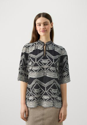 Bruuns Bazaar ARVENSIS LARIN - Blouse - black/cream