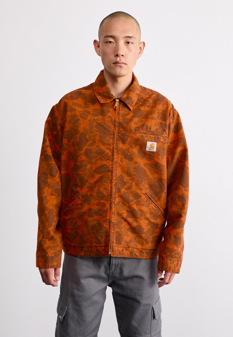 Carhartt WIP DETROIT JACKET - Giacca di jeans - duck/green/turmeric garment dyed