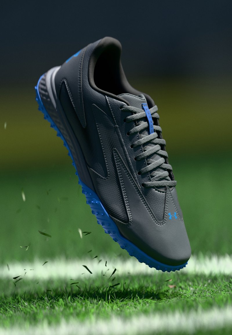 Under Armour SHADOW TURF 3 - Turf football boots - castlerock/black/blue atlantis
