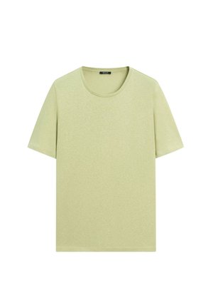 Massimo Dutti, SHORT SLEEVE LINEN AND COTTON T-SHIRT - T-Shirt basic - green