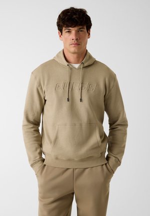 MIT PRINT-LOGO - Sweat à capuche - beige