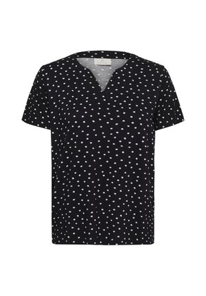 Kaffe, KABELLA JERSEY T-SHIRT - T-shirt imprimé - black deep chalk dot