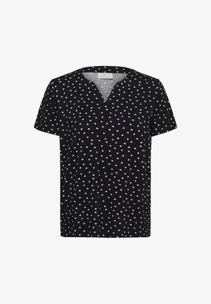 Kaffe, KABELLA JERSEY - Trükipildiga T-särk - black deep chalk dot