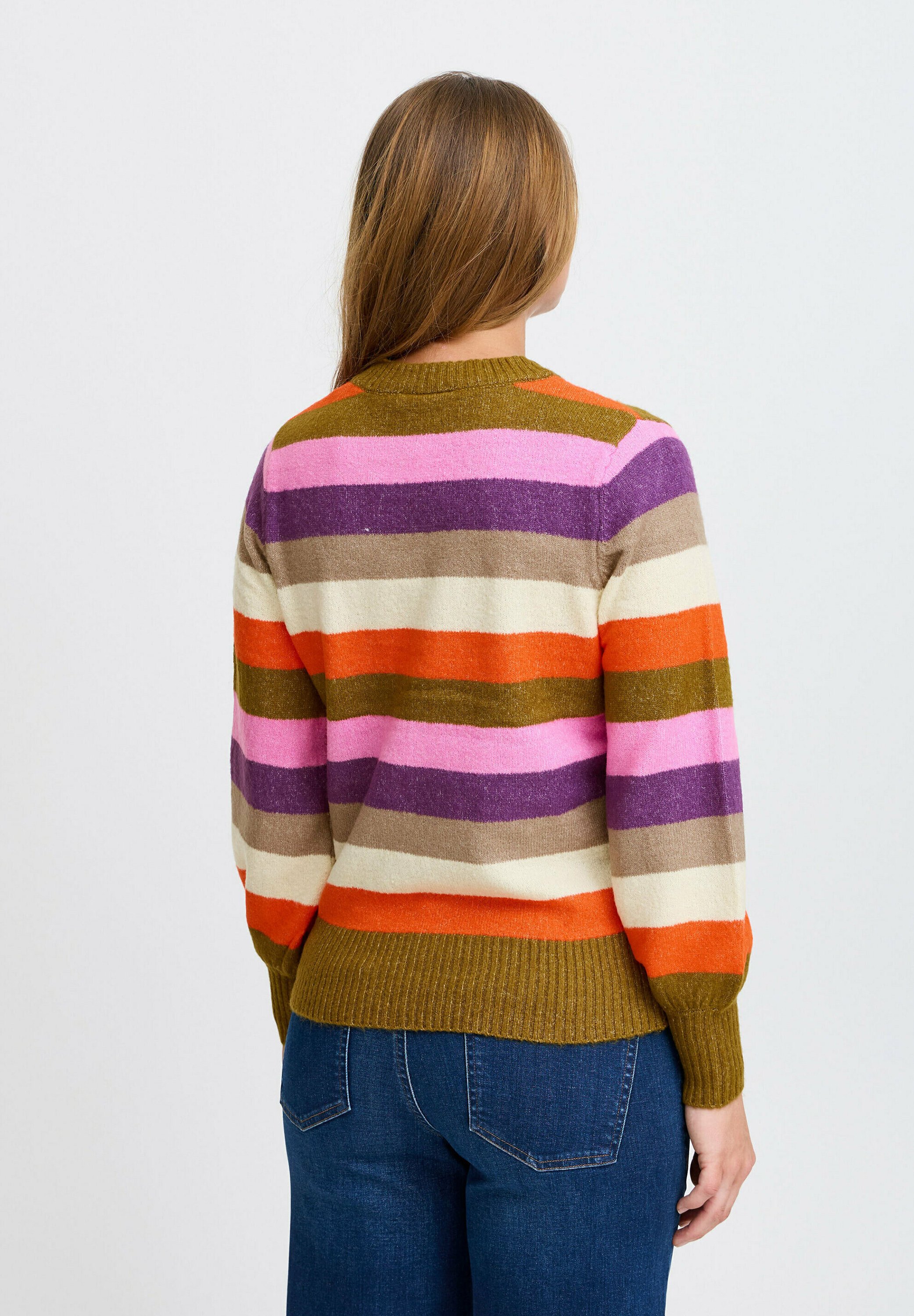 売れ筋商品|||イチ ニット&セーター レディース アウター IHEDEN - Jumper - green mix color stripe ICHI IHEDEN - Jumper - green mix color stripe/green - Zalando