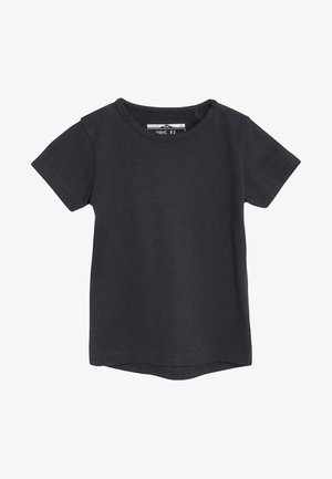 Czarna, krótko rękawowa koszulka z bawełny. Posiada okrągły dekolt oraz prosty dół bez widocznych wzorów czy akcentów.