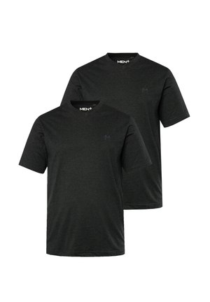 2ER-PACK HALBARM V-AUSSCHNITT - T-Shirt basic - black