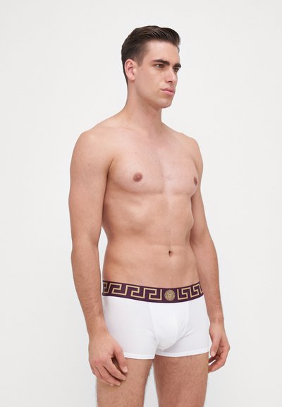 Versace UNDERPANTS LOW RISE TRUNK TOPEKA NEW LOGO - Uske bokserice - white/dark aubergine/gold