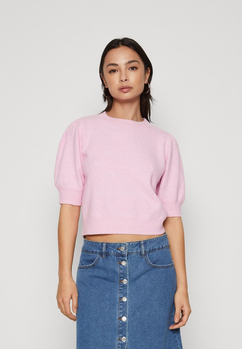 Vero Moda Petite VMDOFFY 2/4 O NECK - Basic póló - bonbon melange