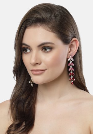 CRYSTAL LEAF DROP EARRINGS - Orecchini - red