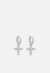CROSS EARRINGS UNISEX - Auskarai - silver-coloured