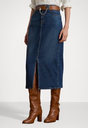 DENIM MIDI SKIRT - Gonna a tubino - atecco wash