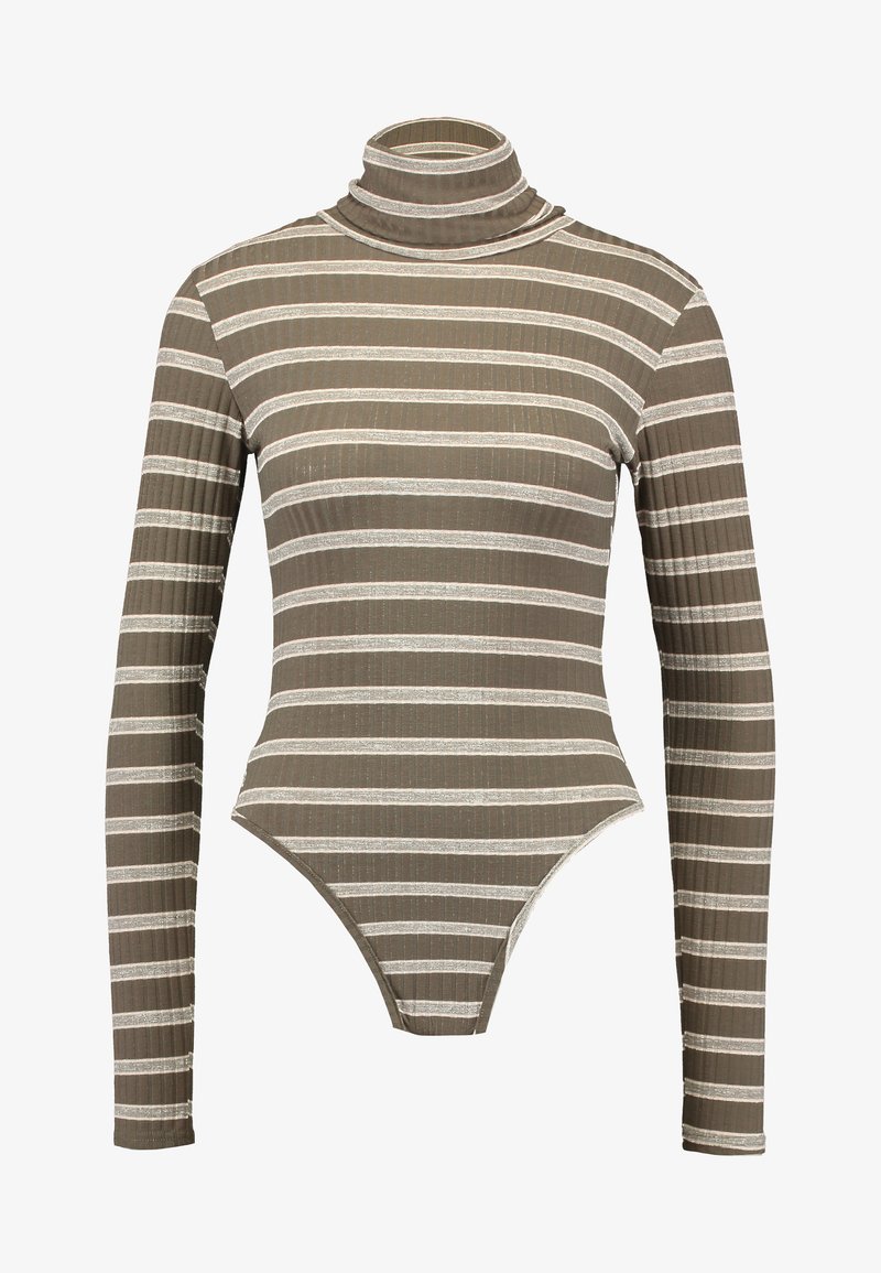 Missguided PURPOSEFUL STRIPED TURTLE NECK BODYSUIT Missguided PURPOSEFUL STRIPED TURTLE NECK BODYSUIT