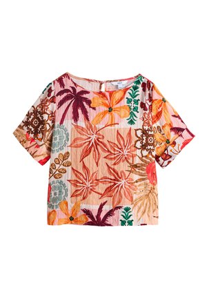 Next REGULAR FIT - SHORT SLEEVE BOXY - Pusero - orange palm print