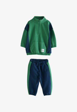 Next, REGULAR FIT - HALF ZIP JOGGERS SET - Tuta - green