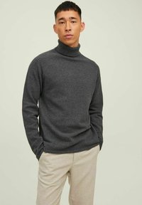 Jack & Jones - JJEHILL ROLL NECK - Trui - dark grey melange Miniatuurafbeelding 1